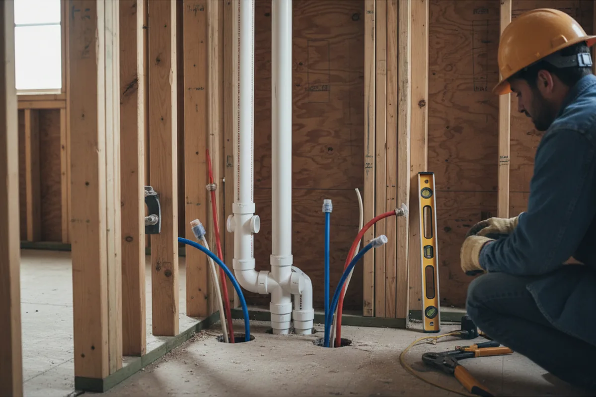 Drain and supply rough-in during Toilet Repair and Installation in Chambersville